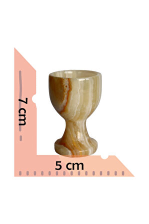 Bal Oniks Doğal Taş Yumurta ve Kadeh Seti – El Yapımı, Dekoratif Feng Shui Biblo, Şık Masa ve Ofis Süsü