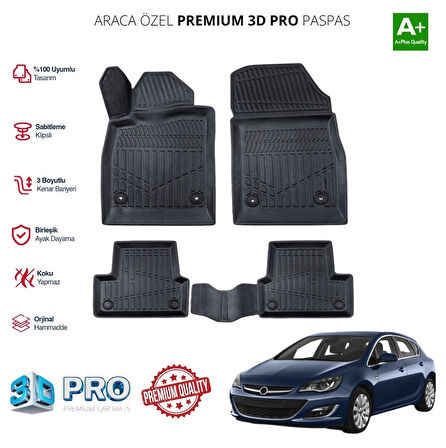 OPEL ASTRA J ARACA ÖZEL 3D PASPAS 2012 2013 2014 2015 2016 2017 2018 2019