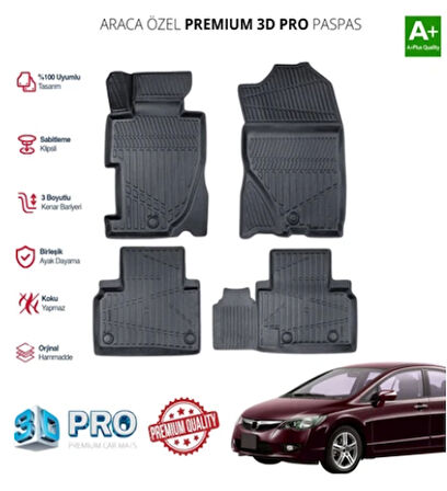 HONDA CİVİC ARACA ÖZEL 3D PASPAS 2021 2022 2023 2024