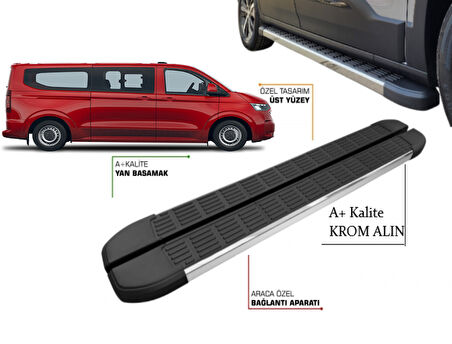 TRANSPORTER T7 KOMBİ UZUN ŞASE YAN BASAMAK 2025 2026 2027 KROM