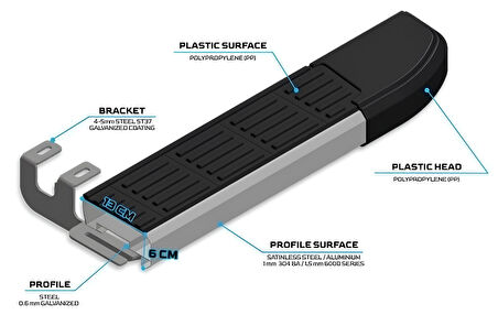 TRANSPORTER T7 KOMBİ UZUN ŞASE YAN BASAMAK 2025 2026 2027 KROM