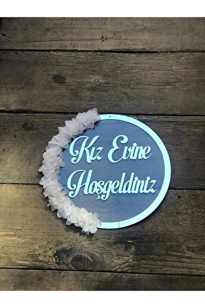 Pleksi Kapı Süsü Kız Evine Hoşgeldiniz Yazılı 18 Cm