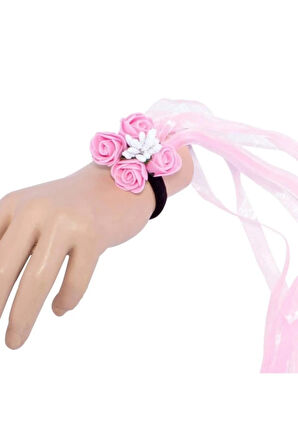 12 Li Lastikli Nedime Bilekliği Pembe