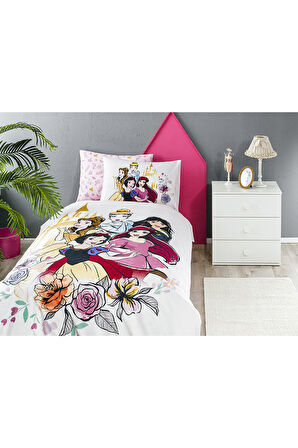 Özdilek Princess Rose Tek Kişilik Disney Lisanslı Lastikli Fitted Çarşaf Çocuk Nevresim Takımı