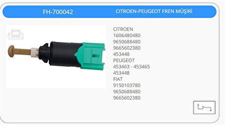 FREN MÜŞÜRÜ CITROEN C2 C3  PEUGEOT 207 307 308  TÜM GRUBLARIN
