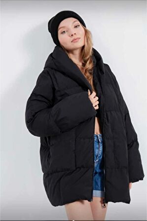 Kadın Oversize Yarasa Şişme Puffer Mont