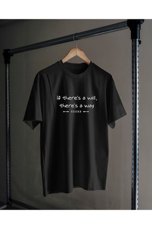 Eğer Bir İstek Varsa, Bir Yol Vardır Boho Tasarım T-shirt Unisex %100 Pamuk