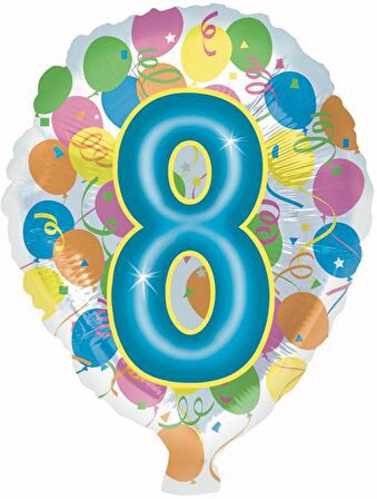 FOLYO BALON RAKAM 8 BALONLU 18''