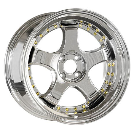 EMR-L002-15 9.5x18" -5x112 ET25 73.1 VC+Gold Rivet Jant (4 Adet)