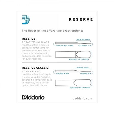 D'addario Woodwinds Reserve Dcr1025 Sib Klarnet Kamışı No:2.5