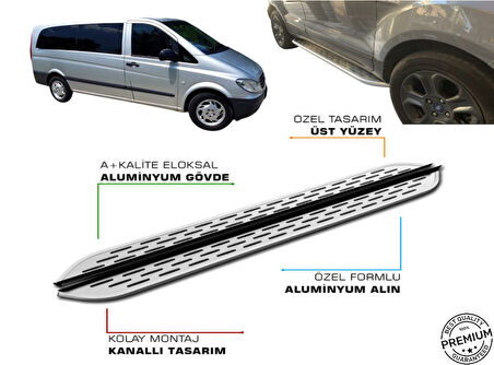 MERCEDES VITO W639 CAMLI VAN UZUN ŞASE ARACA ÖZEL YAN BASAMAK 2004 2005 2006 2007 2008 2009 2010 2011 2012 2013 2014