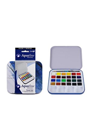 Daler Rowney Aquafine 24'lü Yarım Tablet Suluboya Seti Canson Montval Suluboya Defteri 24x32cm 300gr