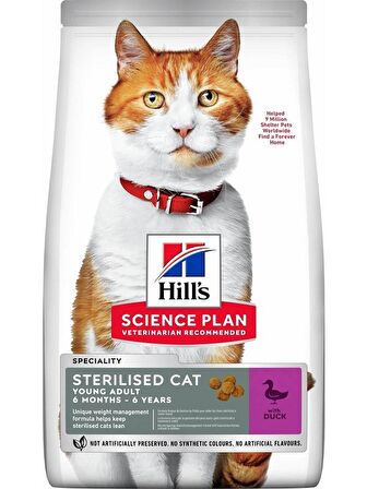 Hill's Sterilised Kısırlaştırılmış Ördekli Kedi Maması 10 kg