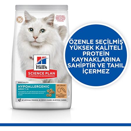 Hill's Hypo-Allergenic Yumurta ve Böcek Proteinli 7 kg Yetişkin Kedi Maması