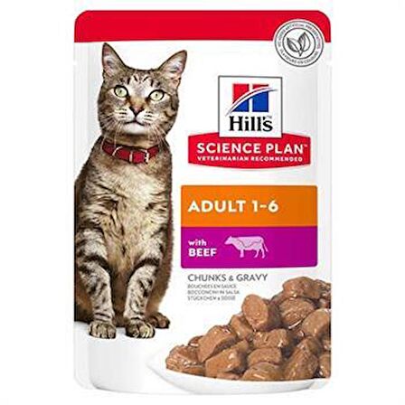 Hills Biftekli Yetişkin Kedi Pouch Konserve 85 Gr
