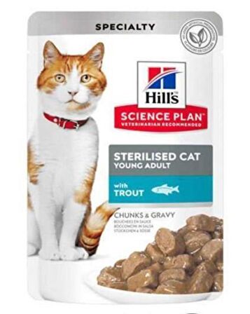 Hill's Chunks & Gravy Alabalıklı Kısırlaştırılmış Kedi Konservesi 85 Gr - 12 ADET