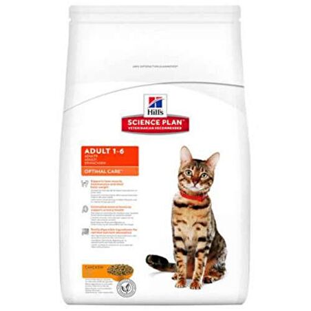 Hill's Adult Optimal Care Tavuklu 15 kg Yetişkin Kuru Kedi Maması