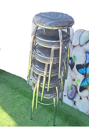 2'li Tabure Krom Ayaklı