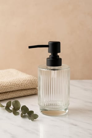 Cam Şeffaf Sıvı Sabunluk 200 ml Banyo Lavabo