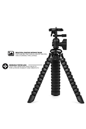 Telefon Kamera Aksiyon Kamera Için Su Terazili Yarı Profesyonel Esnek Tripod Octopus