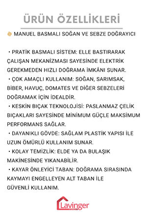 Doğrayıcı Paslanmaz Çelik Bıçaklı Üstten Basmalı El Rondosu Blender Soğan Sebze Doğrayıcı