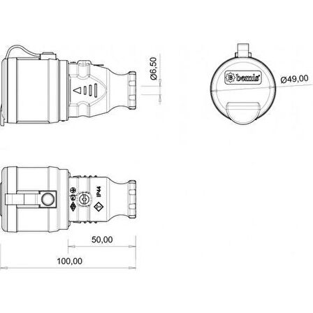 Bemis Dişi Fiş Uzatma Priz (Kırmızı) BV6-1402-2311