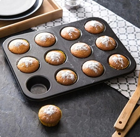 12'li Muffin Cupcake Mini Kek Kalıbı