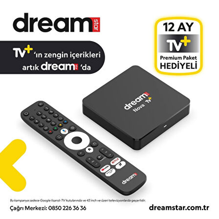 Dreamstar Nova | TV+ (12 Ay Premium Üyelik Hediyeli) 4K Lisansli Android Media player