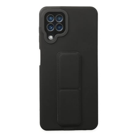 Samsung Galaxy A22 Kılıf Mega Standlı Silikon - Siyah