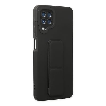 Samsung Galaxy A22 Kılıf Mega Standlı Silikon - Siyah