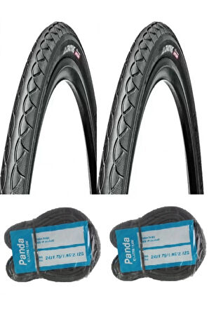 BİKE SKY Chaoyang 24 Jant 24x1.75 Bisiklet Dış Lastiği Yol Tipi H-460 X 2 Adet + Panda İç Lastik Seti
