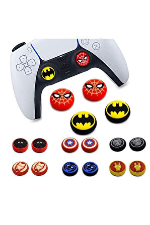 Desenli Ps5/ps4/ps3 Analog Koruyucu Silikon Pad-spider Man