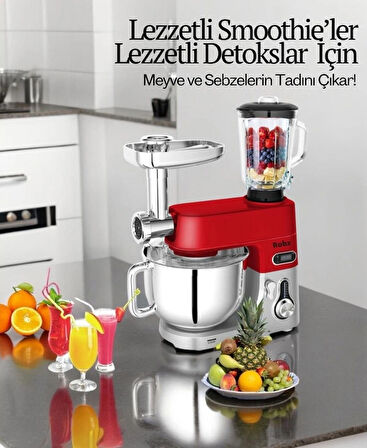 Robx Sr50 Döküm Gövde 7 Litre Içli Köfte Hamur Yoğurma Kıyma Çekme Erişte Blender Çıpıcı mixer Set