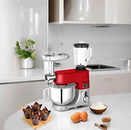 Robx Sr50 Döküm Gövde 7 Litre Içli Köfte Hamur Yoğurma Kıyma Çekme Erişte Blender Çıpıcı mixer Set