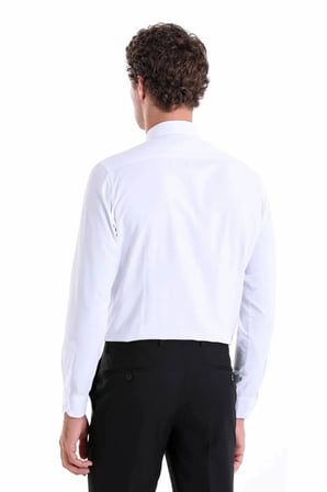 Slimfit Dar Kesim Düz Takım Elbise Gömleği