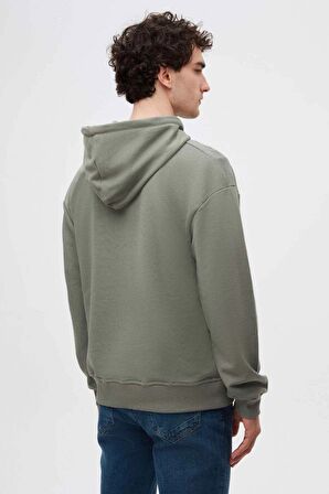 Twn Relaxed Fit Haki Nakışlı 3 İplik Kapüşonlu Sweatshirt 3ECE24ORT0493