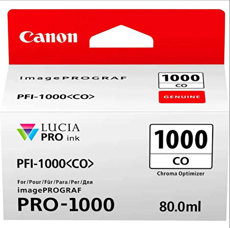 Feyza Bilişim Canon PFI-1000 CO (Chroma Optimizer) Parlaklık Düzenleyici A2 Yazıcı Orijinal Mürekkep Kartuş 80 ml. (0556C001)								