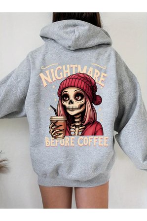 Unisex NıghtMare Baskılı kapüşonlu Sweatshirt