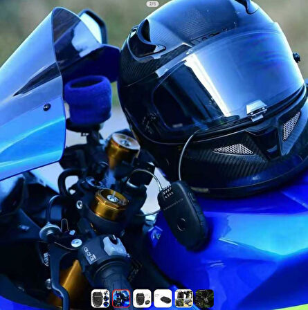 Knmaster Motosiklet Kaskı Kilidi + Knmaster Karbon Çanta Hediyeli Esnek Kablo ve Üst Düzey Koruma