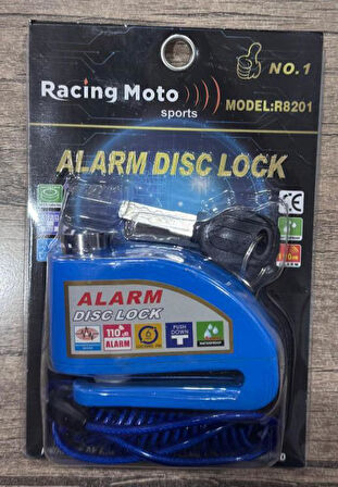 Disk Kilidi Mavi - Alarmlı - Hatırlatıcı Kablolu