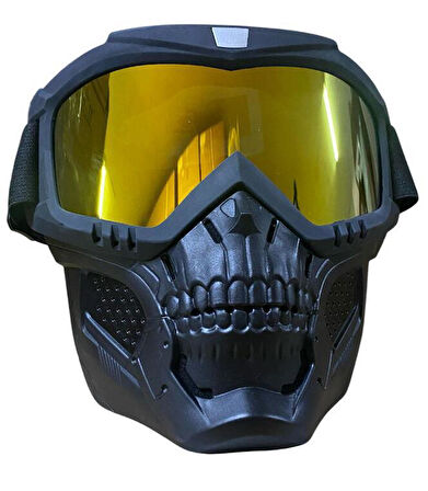 JET KASK MASKESİ SARI KURU KAFA