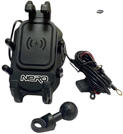 NERO - ( ŞARJLI W-707 ) AYNA BAĞLANTILI TELEFON TUTUCU (TİTREŞİM MODÜLLÜ)