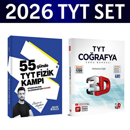 2026 TYT 55 Günde Fizik Kampı Özcan Aykın+ TYT Coğrafya Soru Bankası 3D Yayınları