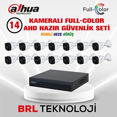 Dahua 14 Kameralı Renkli Gece Görüşlü Full HD Güvenlik Kamera Seti