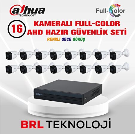 Dahua 16 Kameralı Renkli Gece Görüşlü Full HD Güvenlik Kamera Seti