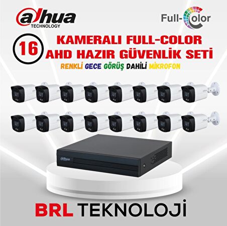 Dahua 16 Kameralı 40 Metre Renkli Gece Görüşlü Fullhd Dahili Mikrofonlu Kamera Seti