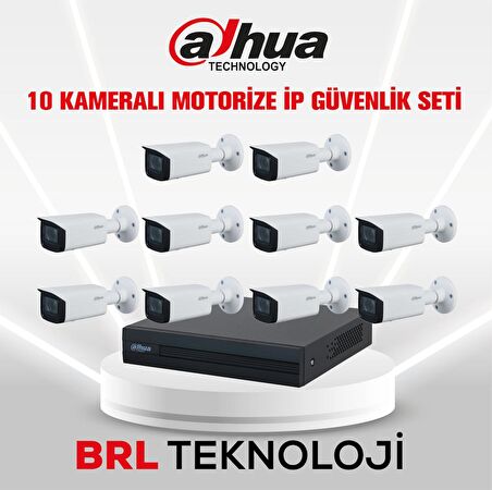 Dahua 10 Kameralı 2 MP Motorize Ip Güvenlik Kamera Seti