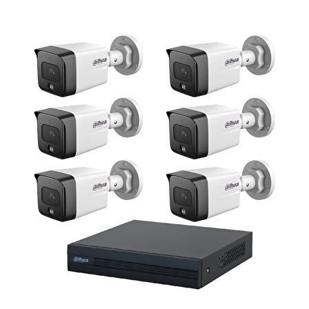 Dahua 6 Kameralı 2 Mp Sesli İp Güvenlik Kamera Seti IPC-HFW1230TC1-SA