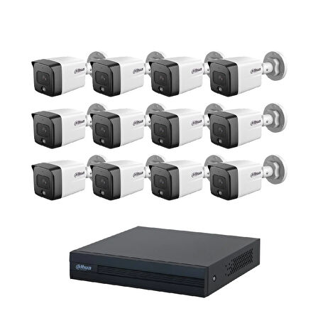 Dahua 12 Kameralı 2 Mp Sesli İp Güvenlik Kamera Seti IPC-HFW1230TC1-SA