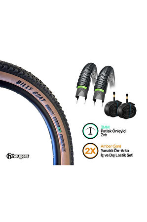 BİKE SKY Obor 26x2.10 Amber Yanak Zırhlı Dış ve İç Lastik Seti - 3mm Zırhlı ( 2 Adet dış lastik 2 Adet İç lastik )
